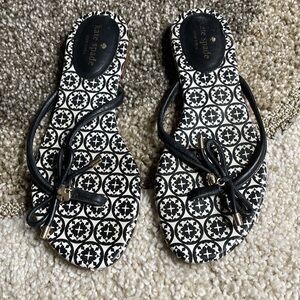 Kate spade mistic bow flat thong sandal, black